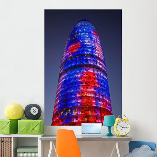 Spain, Colorful elevation of Agbar Tower Wall Mural