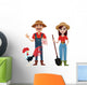 Man and Woman Farmers Wall Decal Sticker Set