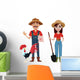 Man and Woman Farmers Wall Decal Sticker Set