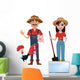 Man and Woman Farmers Wall Decal Sticker Set