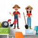 Man and Woman Farmers Wall Decal Sticker Set