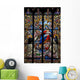 Virgin Mary and Jesus Stained Glass Wall Mural