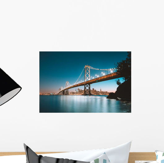 Golden Gate Bridge & San Francisco Skyline Night Wall Decal