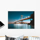 Golden Gate Bridge & San Francisco Skyline Night Wall Decal