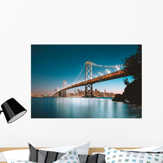 Golden Gate Bridge & San Francisco Skyline Night Wall Decal