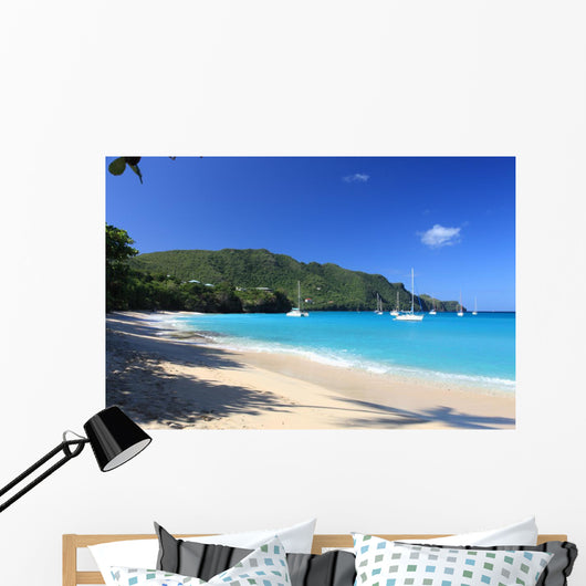 Tropical Beach on Bequia Island Wall Mural