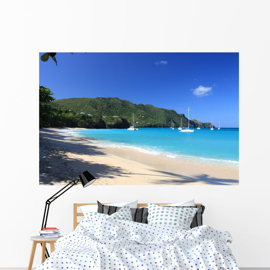 Tropical Beach on Bequia Island Wall Mural