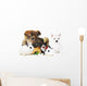 rabbit, dog, cat and parrot Wall Decal