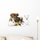 rabbit, dog, cat and parrot Wall Decal