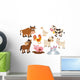 Cartoon Farm Animals Wall Decal Sticker Set