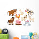 Cartoon Farm Animals Wall Decal Sticker Set