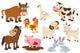Cartoon Farm Animals Wall Decal Sticker Set