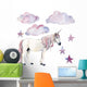 Clouds Stars and Unicorn Wall Decal Sticker Set