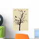 Tree With Birds Vector Wall Mural