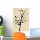 Tree With Birds Vector Wall Mural