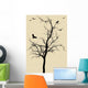 Tree With Birds Vector Wall Mural