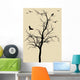 Tree With Birds Vector Wall Mural