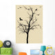Tree With Birds Vector Wall Mural