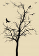 Tree With Birds Vector Wall Mural