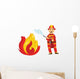Fireman Fire Protection Uniform Wall Decal Sticker Set