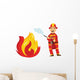 Fireman Fire Protection Uniform Wall Decal Sticker Set