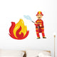 Fireman Fire Protection Uniform Wall Decal Sticker Set