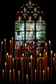 Candles and Stained-glass Window