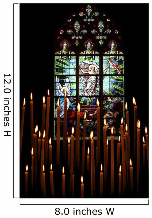 Candles and Stained-glass Window