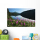 Scenic View Of Auke Lake On A Clear Day With Fireweed Wall Mural