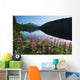 Scenic View Of Auke Lake On A Clear Day With Fireweed Wall Mural