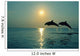 Pair Of Bottle Nose Dolphins Jumping At Sunset Wall Mural