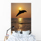 Bottle Nose Dolphin Jumping At Sunset Wall Mural