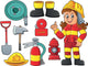 Firefighter Theme Set 1 Wall Decal Sticker Set