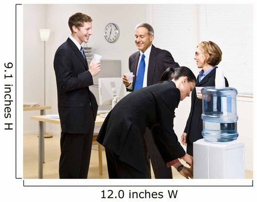 Business people drinking water at water cooler Wall Mural