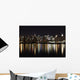 Midtown (West Side) Manhattan at night (panoramic photo made of Wall Mural