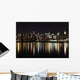 Midtown (West Side) Manhattan at night (panoramic photo made of Wall Mural