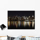 Midtown (West Side) Manhattan at night (panoramic photo made of Wall Mural