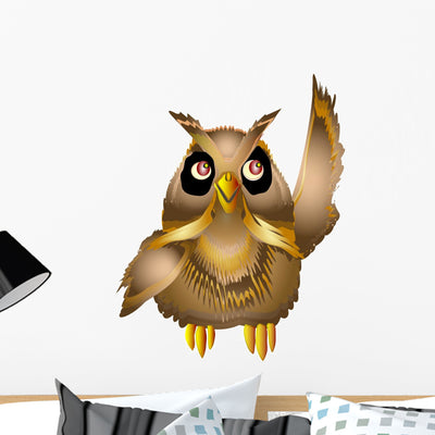 Owl Wall Decal shown on a wall