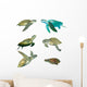 Six Sea Turtles Wall Decal Sticker Set