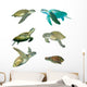 Six Sea Turtles Wall Decal Sticker Set