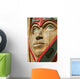 Close Up Of A Face On A Traditional Haida Totem Carving In Ketchikan Wall Mural