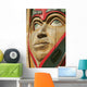 Close Up Of A Face On A Traditional Haida Totem Carving In Ketchikan Wall Mural