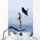 Three Bald Eagles Wall Mural