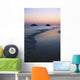 Hawaii, Oahu, Kailua, Lanikai, Sun sinking below horizon on beach Wall Mural