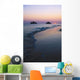 Hawaii, Oahu, Kailua, Lanikai, Sun sinking below horizon on beach Wall Mural