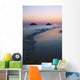 Hawaii, Oahu, Kailua, Lanikai, Sun sinking below horizon on beach Wall Mural