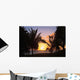 Hawaii, Oahu, Kailua, Lanikai, Vibrant sunset with a couple on beach Wall Mural