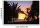 Hawaii, Oahu, Kailua, Lanikai, Vibrant sunset with a couple on beach Wall Mural