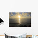 Hawaii, Oahu, Sunset over Waikiki Beach and ocean Wall Mural