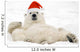 Polar Bear Wearing Santa Hat Lying On Its Back In Snow At Churchill Wall Mural